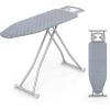 Giantex Ironing Board with Iron Rest, 56” x 16.5” Carbon Steel Iron Board with 4 Layer Heat Resistant Cover & Pad, 7 Adjustable Heights, Non-Slip Legs, Folding Heavy Duty Ironing Boards, Light Gray(Light Gray)