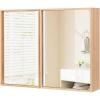 Giantex Medicine Cabinet, Bathroom Medicine Cabinet with Mirror, Reversible Double Door, 2 Adjustable Shelves, Bamboo Vanity Mirror Cabinet for Entryway, Living Room, Bathroom Wall Cabinet, Natural