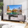 Giantex Mid Century Modern TV Stand for 65-80 Inch TV, Large Entertainment Center with Storage Drawer, 2 Side Cabinet &Open Shelf, Wood TV Console Table for Bedroom, Living Room
