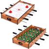 Giantex Multi Game Table, 2 in 1 Combo Mini Game Tables Top w/Soccer, Slide Hockey, Wood Foosball Game Table Top w/Footballs, Perfect for Game Rooms, Arcades, Bars, Parties, Family Night