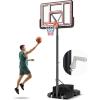 Giantex Portable Basketball Hoop Outdoor – 7.4-10 FT Height Adjustable Basketball Goal System w/ 44 Inch Shatterproof PC Backboard, Fillable Base, Basketball Hoop Indoor for Adults, Backyard, Driveway