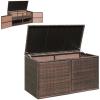 Giantex Rattan Deck Box 88 Gallon Wicker Storage Box W/Separate Storage Shelf, Openable Door, Steel Frame, Toys and Tools Organize for Yard, Garden, Balcony, Porch, Patio Rattan Storage Box (Brown)(Brown)