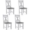 Giantex Retro Wooden Dining Chairs Set of 2, Farmhouse Kitchen Chairs w/Rubber Wood Frame, Elegant Hollowed Backrest, Armless Dining Room Chairs, Rustic Side Chairs for Restaurant, Living Room, Grey(2)
