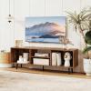 Giantex Rustic Brown TV Stand for TVs up to 55″, 47.5″ Small Entertainment Center with Storage, Open Shelves & 5 Heavy-Duty Metal Legs, Wood Media Console Table for Living Room, Bedroom