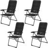 Giantex Set of 2 Patio Chairs, Folding Chairs with Adjustable Backrest, Outdoor Sling Chairs for Bistro, Deck, Backyard, Armchair with Padded Seat, 300 lbs Capacity (2, Black)(4)