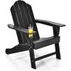 Giantex Set of 4 Adirondack Chair Outdoor Fire Pit Chairs, HDPE Weather Resistant Patio Chair for Campfire,Deck, Garden, Yard, Lawn Furniture Porch and Lawn Seating Composite Chairs(Black)