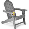 Giantex Set of 4 Adirondack Chair Outdoor Fire Pit Chairs, HDPE Weather Resistant Patio Chair for Campfire,Deck, Garden, Yard, Lawn Furniture Porch and Lawn Seating Composite Chairs(Grey)