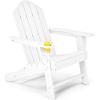 Giantex Set of 4 Adirondack Chair Outdoor Fire Pit Chairs, HDPE Weather Resistant Patio Chair for Campfire,Deck, Garden, Yard, Lawn Furniture Porch and Lawn Seating Composite Chairs(White)