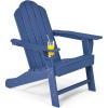 Giantex Set of 4 Adirondack Chair Outdoor Fire Pit Chairs, HDPE Weather Resistant Patio Chair for Campfire,Deck, Garden, Yard, Lawn Furniture Porch and Lawn Seating Composite Chairs(Navy)