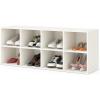 Giantex Shoe Bench 8 Cubes, 40″ Entryway Bench with Storage, 8-Cubby Shoe Rack, Shoe Organizer Storage Cabinet for Entryway, Hallway, Mudroom, Living Room, Bedroom, Support up to 500 lbs, Black(White)