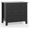 Giantex Small 3-Drawer Dresser for Bedroom – 28.5” x 18” x 26” Wide Chest of Drawers, Modern Large Nightstand, Storage Cabinet, Closet Storage Organizer for Living Room, Hallway (White)(Black)