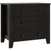 Giantex Small 3-Drawer Dresser for Bedroom – 28.5” x 18” x 26” Wide Chest of Drawers, Modern Large Nightstand, Storage Cabinet, Closet Storage Organizer for Living Room, Hallway (White)(Brown)