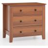 Giantex Small 3-Drawer Dresser for Bedroom – 28.5” x 18” x 26” Wide Chest of Drawers, Modern Large Nightstand, Storage Cabinet, Closet Storage Organizer for Living Room, Hallway (White)(Walnut)