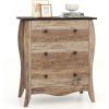 Giantex Storage Cabinet with Foldable & Detachable Fabric Drawers, Anti-Tipping Kit, 26.5” x 15” x 30” Farmhouse Floor Cabinet, 3 Drawer Storage Organizer for Living Room Entryway, Brown