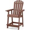 Giantex Tall Adirondack Chair, HDPE Outdoor Bar Stools with Armrests, 4.5” Wide Footrest, Patio Adirondack Barstools, All-Weather Balcony Chairs for Poolside, Garden, Backyard (1, White)(Coffee)