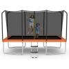 Giantex Trampoline, 8 FT x 14 FT ASTM Certified Rectangular Trampoline with Enclosure, Ladder, Double-Side Galvanized Steel Frame, Max Load 440 Lbs, Outdoor Recreational Trampolines for Kids, Adults(Orange)