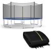 Giantex Trampoline Safety Net, 8 10 12 14 15 16Ft Weather-Resistant Replacement Enclosure Net for Round Frame, with Double-Headed Zippers, Protection Buckles & Enhanced Hook, Poles Not Included(12FT 8 Poles)