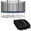 Giantex Trampoline Safety Net, 8 10 12 14 15 16Ft Weather-Resistant Replacement Enclosure Net for Round Frame, with Double-Headed Zippers, Protection Buckles & Enhanced Hook, Poles Not Included(15FT 6 Poles)