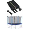Giantex Trampoline Safety Net w/Adjustable Straps, 8 10 12 14 15 16Ft Weather-Resistant Replacement Enclosure Net with Double-Headed Zipper, Protection Buckle, Poles Not Included(14FT 8 Poles)