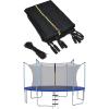 Giantex Trampoline Safety Net w/Adjustable Straps, 8 10 12 14 15 16Ft Weather-Resistant Replacement Enclosure Net with Double-Headed Zipper, Protection Buckle, Poles Not Included(8FT 6 Poles)