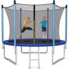 Giantex Trampoline for Kids Adults, ASTM Approved 8 10 12 14 15 16Ft Big Trampoline with Ladder, Thickness Steel Pipes Wear-Resistant All Weather Outdoor Large Recreational Trampoline with Net(8Ft 3 Legs)