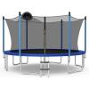 Giantex Trampoline with Basketball Hoop, 12 14 15 16 Ft Trampoline for Kids and Adults with Ladder, ASTM Approved Outdoor Large Recreational Trampoline with Net for Backyards, Park(14 Ft Inside Pad)