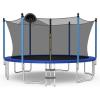 Giantex Trampoline with Basketball Hoop, 12 14 15 16 Ft Trampoline for Kids and Adults with Ladder, ASTM Approved Outdoor Large Recreational Trampoline with Net for Backyards, Park(12 Ft Inside Pad)
