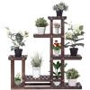 Giantex Wood Plant Stand Rack 5 Tier 6 Potted, Multiple Plant Stand Flower Pots Holder Display Shelf Rack Planter Indoor Outdoor for Garden Corner Balcony Patio Living Room(40 x 10 x 38 inches)