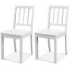 Giantex Wooden Dining Chairs Set of 2, Modern Kitchen Chairs w/Rubber Wood Legs & Curved Backrest, Ladder Back Diner Chairs, Farmhouse Side Chairs for Study, Dining Room, Load 400 LBS, White(White)