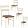Giantex Wooden Dining Chairs Set of 2, PU Leather Upholstered Kitchen Chair w/Rubber Wood Frame, Padded Seat, Curved Back, Farmhouse Accent Side Chairs for Dining Room Living Room(2)