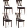 Giantex Wooden Dining Chairs Set of 2, Upholstered Kitchen Chairs w/Slat Back, Wear-Resistant PVC Leather, Rubber Wood Legs, Farmhouse Dining Side Chairs for Dining Room, Living Room, Espresso(2)