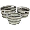 Giantex Woven Laundry Basket 24″/20″/16″- Set of 3 Stackable Storage Baskets with Handles, Large Oval Kans Grass Woven Baskets Laundry Hamper for Throw Blanket Clothes Living Room Bedroom