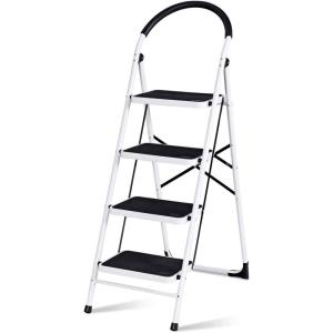 Giantex 2 Step Ladder Folding Step Stool Platform Home Kitchen Tool Multiuse Stepladder w/Sturdy Frame Rubber Hand Grip Anti-Slip Pedal Lightweight Portable Ladder 330Lbs Capacity(4 Step)