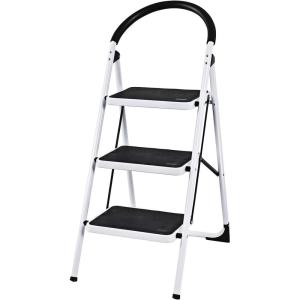 Giantex 2 Step Ladder Folding Step Stool Platform Home Kitchen Tool Multiuse Stepladder w/Sturdy Frame Rubber Hand Grip Anti-Slip Pedal Lightweight Portable Ladder 330Lbs Capacity(3 Step)