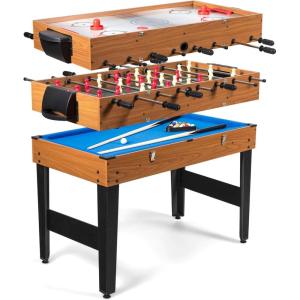 Giantex 3-in-1 Multi Game Table, 48 Inch Combination Game Tables with Foosball, Hockey, Billiards, Combo Game Table Set for Adults Kids Gifts Family Night Arcade Game Room