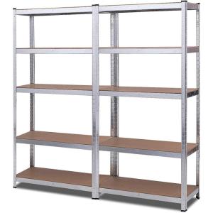 Giantex 4 Pcs 5-Tier Storage Shelves, Garage Shelving Units, Tool Utility Shelves, Heavy Duty Metal Racks Adjustable Height Space-Saving Organizer(1)