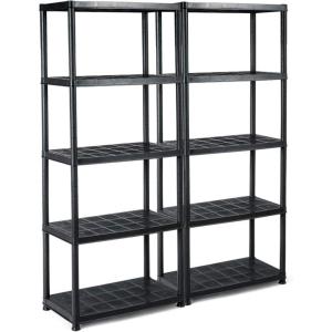 Giantex 5-Tier Ventilated Shelving Storage Rack,Free Standing Multi-Use Shelf Unit, No Tools Required, 33.5“L X 16”W X 73“H(2)