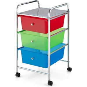 Giantex 6 Storage Drawer Cart Rolling Organizer Cart for Tools Scrapbook Paper Home Office School Multipurpose Mobile Utility Cart (Black Gradient)(Multicolor)