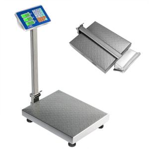 Giantex 660lbs Weight Computing Digital Scale Floor Platform Scale for Weighing Luggage Package Shipping Mailing Postal Scale with Accurate LB/KG Price Calculator, High-Definition Display (Silver)(Silver)