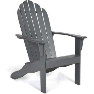 Giantex Adirondack Chair Acacia Wood Outdoor Chairs with 350 lbs Weight Capacity, Weather Resistant Lounge Armchair for Yard, Patio, Garden, Poolside, Balcony, Deck Fire Pit Chairs, Gray(Grey)