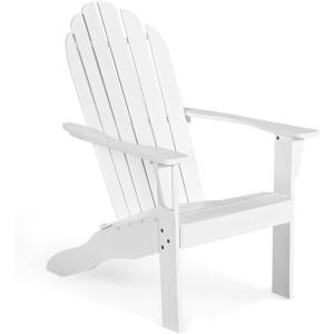 Giantex Adirondack Chair Acacia Wood Outdoor Chairs with 350 lbs Weight Capacity, Weather Resistant Lounge Armchair for Yard, Patio, Garden, Poolside, Balcony, Deck Fire Pit Chairs, Gray(White)
