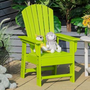 Giantex Adirondack Chair, Kids HDPE Patio Lawn Chair with Ergonomic Backrest for Deck, Porch, Backyard, Poolside, Indoor, Weather Resistance Toddler Outdoor Chair (4, Turquoise)(Green)