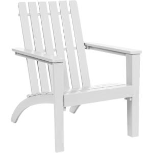 Giantex Adirondack Chair Set of 4 Acacia Wood Outdoor Chairs, 350 lbs Weight Capacity, Weather Resistant Campfire Chairs for Lawn Seating, Garden, Poolside, Balcony, Patio Lounger(White)