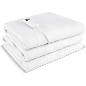 Giantex Heated Mattress Pad, Machine Washable Bed Warmer with Single Controller, 9 Heat Setting, 9-Hour Auto Off, Overheat Protection, Fit Up to 10”, Electric Mattress Pad, White, Twin Size, 76” x 39”(White)