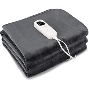 Giantex Massage Table Warmer, Electric Heated Mattress Pad, Heating Pad with Low-Voltage, 5 Modes Temper Control and Timer, Fast Heating, Detachable Connector, Warmer Bed Toppers, Grey(Grey)