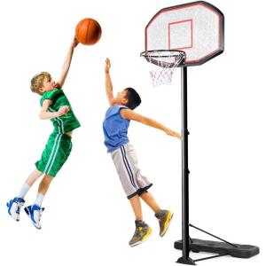 Giantex Portable Basketball Hoop 10 Ft, Adjustable Height 6.5-10 Ft, 43 Inch Backboard Basketball Goal, Suit for Court, Driveway, Garage, Indoor Outdoor Basketball Hoop for Kids, Youth, Junior