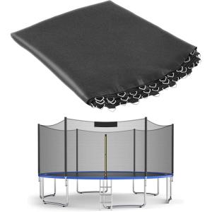 Giantex Replacement Trampoline Mat, High-Elastic PP Weather-Resistant Mat Fits 8 10 12 14 16ft Round Frame, Spring Not Included(14Ft w/ 80 V-Hooks 5.5” Spring)