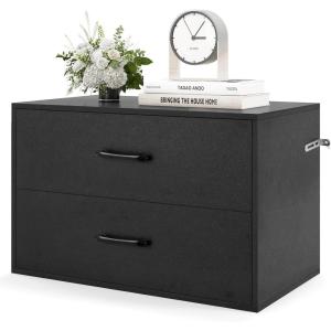 Giantex Stackable 2-Drawer Dressers for Bedroom – Short Dresser Two Drawer Storage Cabinet w/Handles & Anti-Topping Device, Small Dresser Chest of 2 Drawers for Closet Bedroom (1, White)(Black)