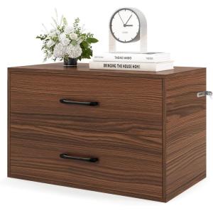 Giantex Stackable 2-Drawer Dressers for Bedroom – Short Dresser Two Drawer Storage Cabinet w/Handles & Anti-Topping Device, Small Dresser Chest of 2 Drawers for Closet Bedroom (1, White)(Walnut)
