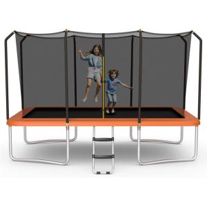 Giantex Trampoline, 8 FT x 14 FT ASTM Certified Rectangular Trampoline with Enclosure, Ladder, Double-Side Galvanized Steel Frame, Max Load 440 Lbs, Outdoor Recreational Trampolines for Kids, Adults(Orange)